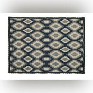 9'x 12' Reversible Grey/Blue Lighted Ikat RV Patio Mat